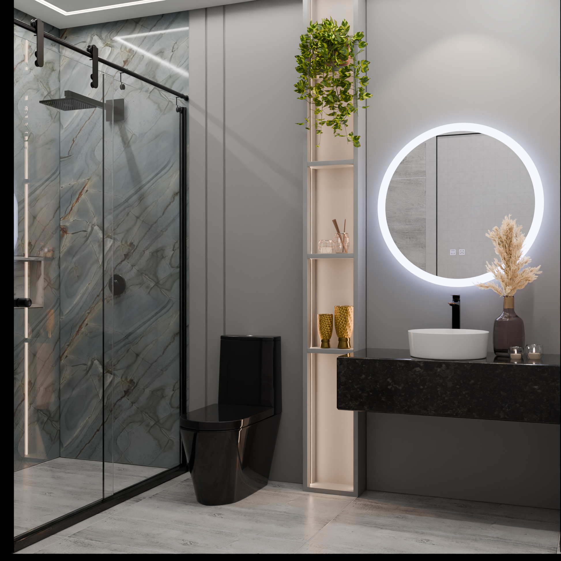 Oglinda LED Rotunda, 70cm, Noxia Touch, Sistem Dezaburire, Dimabila Oglinzi Korman E Default Title Alessandro Design