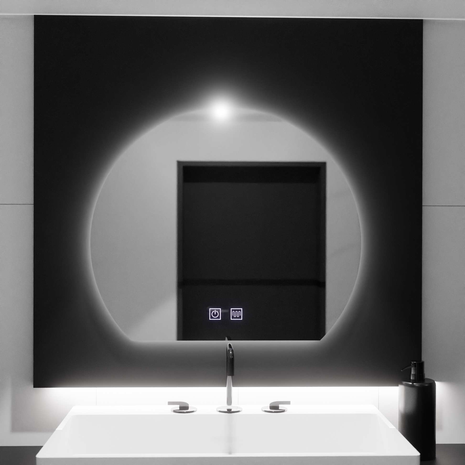 Oglinda LED Semiluna, 60x54, Soluna Touch, Sistem Dezaburire, Dimabila Oglinzi Korman E Default Title Alessandro Design