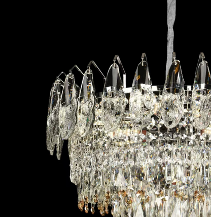 Candelabru Cristal MAJESTIC Eleganza, 9x E14, Diametru 50cm, Crom Lucios, Inaltime Reglabil Candelabre Cristal Default Title Alessandro Design