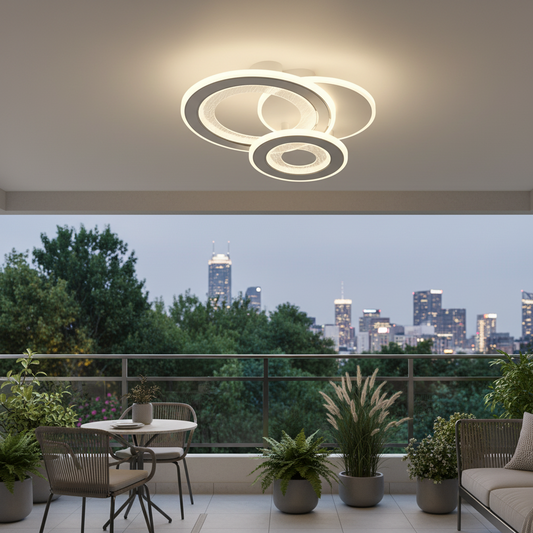 Lustra LED 53W, 3 Cercuri, lumina Rece/Calda/Neutra, Alb Lustre LED Default Title Alessandro Design