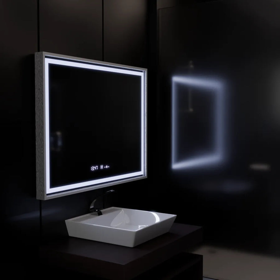 Oglinda LED Rectangulara, 120x80cm, Verite Imperial Silver Motion Glow Marcello, Sistem Dezaburire, Ceas & Termometru, Dimabila Oglinzi Marcello Default Title Alessandro Design
