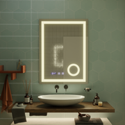 Oglinda LED Touch NIVERA Sistem Dezaburire, Ceas si Temperatura 60x80 cm Lupa Cosmetica Oglinzi Korman S Default Title Alessandro Design