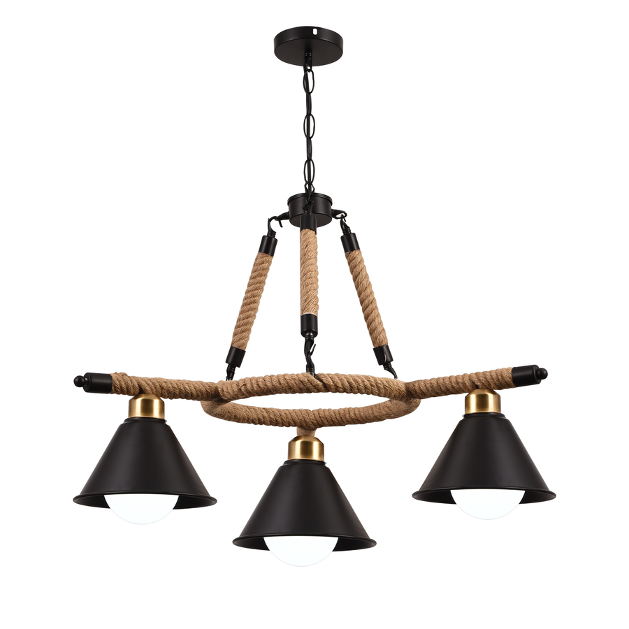 Lustra Suspendata Vintage, LV571/3BK, 3xG9, Maro, Metal si Sfoara Lustre Vintage Default Title Alessandro Design