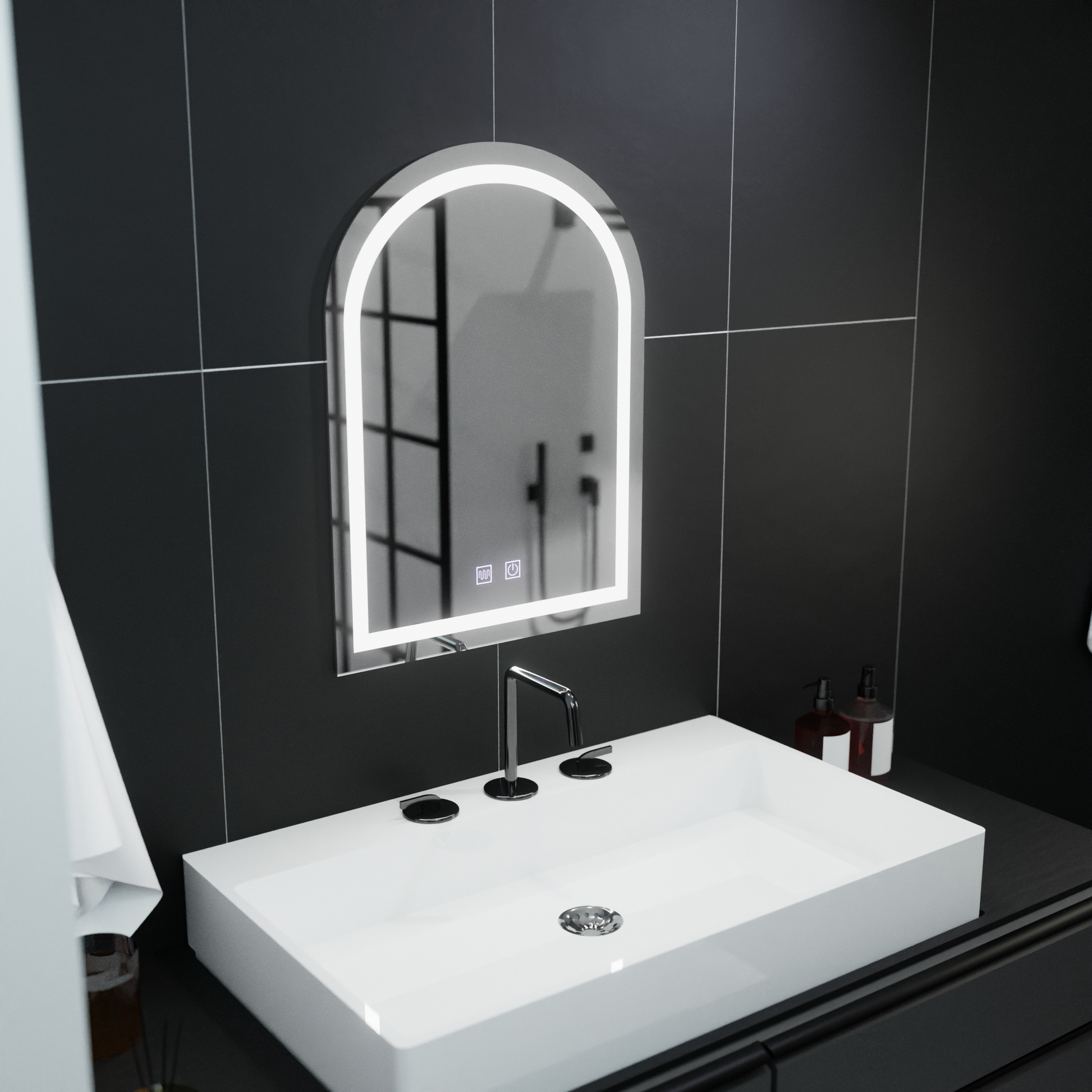 Oglinda LED Arcata 60x80cm, Arco Touch, Sistem Dezaburire, Dimabila Oglinzi Korman E Default Title Alessandro Design