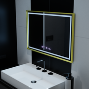 Oglinda LED Rectangulara, 120x80cm, Verite Royale Gold MotionGlow Marcello, Sistem Dezaburire, Ceas & Termometru, Dimabila Oglinzi Marcello Default Title Alessandro Design