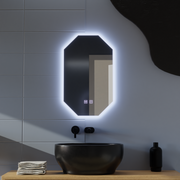 Oglinda LED Poligon E43S/50X80, Lumina si Sistem Dezaburire, 50X80cm Oglinda Baie cu LED si Dezaburire Default Title Alessandro Design