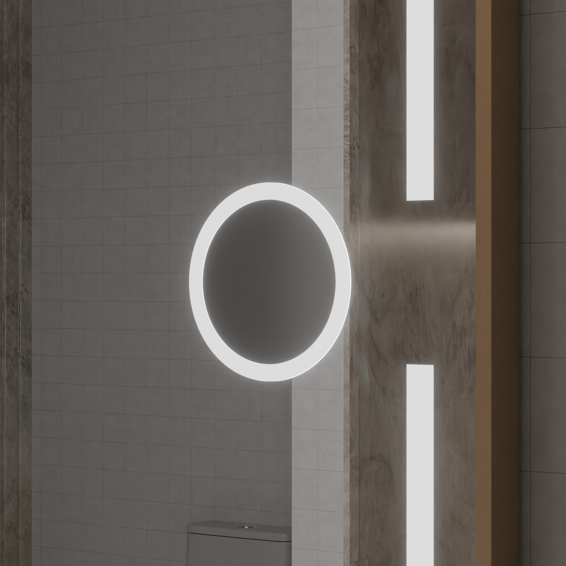 Oglinda LED Senzor MotionGlow Sofia cu functie Dezaburire Termometru Ceas 110x65 cm Lumina Calda/Rece/Neutra Dimabila,Rama Rose Gold, Colectia Marcello Funghi Oglinzi Marcello Default Title Alessandro Design