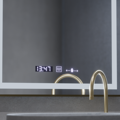 Oglinda LED Rectangulara, 60x80cm, Verite Royale Gold MotionGlow Marcello, Sistem Dezaburire, Ceas & Termometru, Dimabila Oglinzi Marcello Default Title Alessandro Design