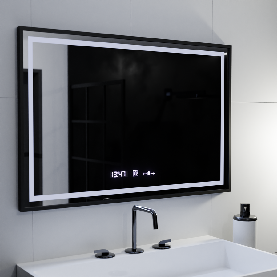 Oglinda LED Rectangulara, 120x80cm, Verite Majeste Noir Motion Glow Marcello, Sistem Dezaburire, Ceas & Termometru, Dimabila Oglinzi Marcello Default Title Alessandro Design