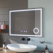 Oglinda LED Touch NIVERA Sistem Dezaburire, Ceas si Temperatura 80x60 cm Lupa Cosmetica Oglinzi Korman S Default Title Alessandro Design