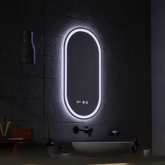 Oglinda LED Touch ONIRA Sistem Dezaburire, Ceas si Temperatura 50x80 cm Oglinzi Korman S Default Title Alessandro Design