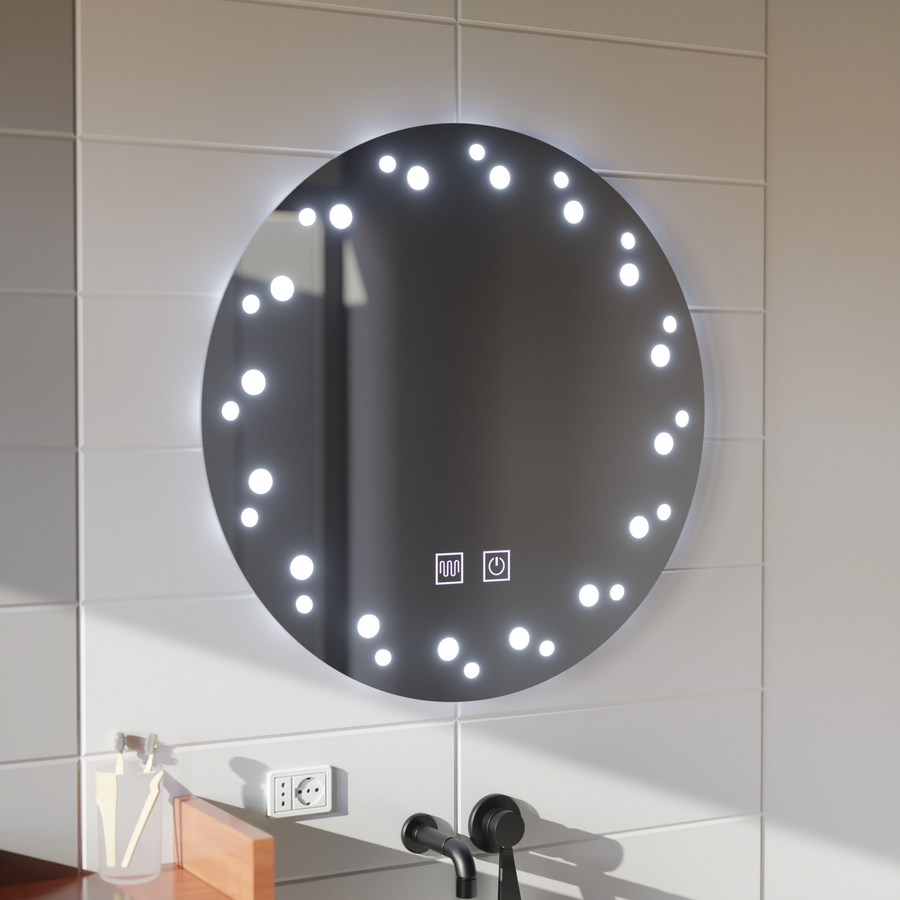 Oglinda LED Touch Ivory, Sistem Dezaburire, Diametru 60cm, Lumina Rece 6000K Oglinzi Korman E Default Title Alessandro Design