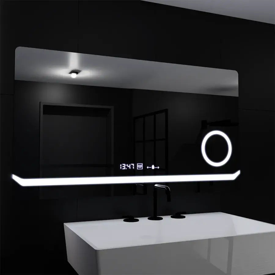Oglinda LED Rectangulara, 80x60cm, Definition MotionGlow Marcello, Sistem Dezaburire, Ceas & Termometru, Lupa Cosmetica, Dimabila Oglinzi Marcello Default Title Alessandro Design