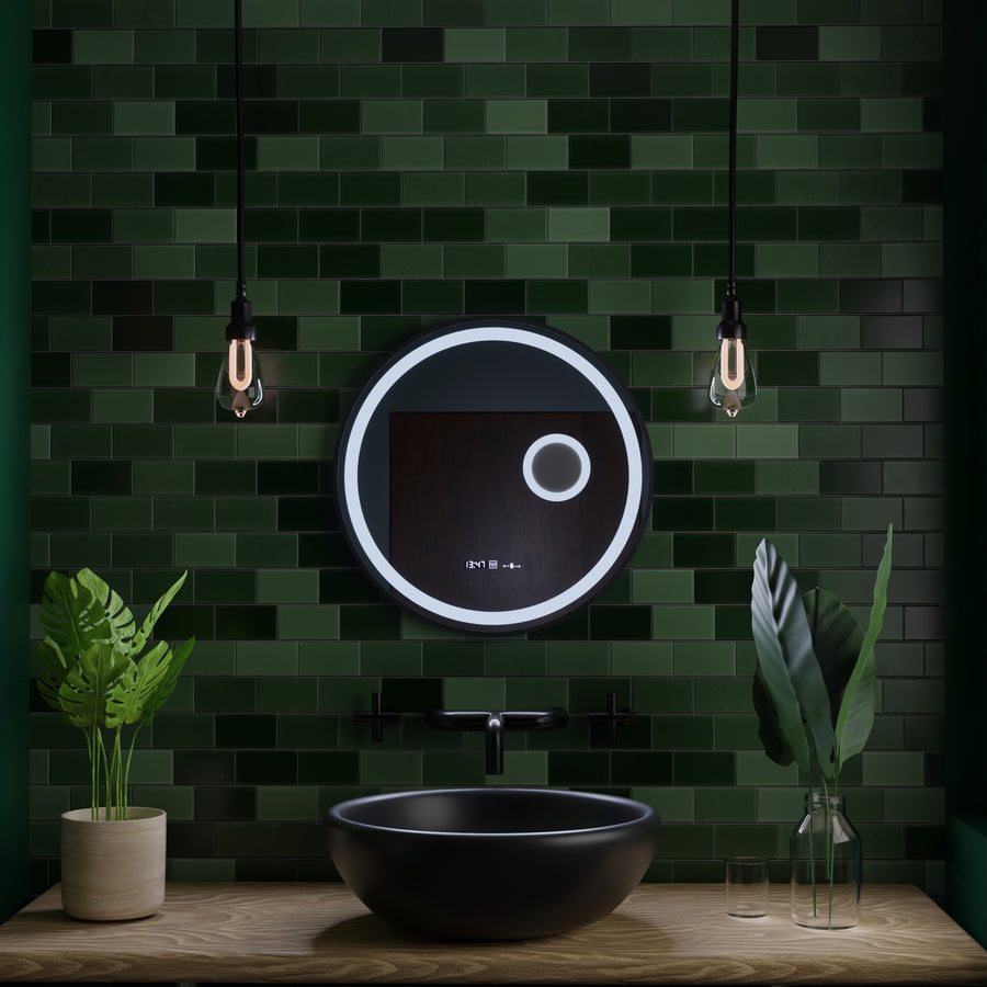 Oglinda LED Rotunda, 11W, 60cm, Micah Senzor MotionGlow Marcello, Sistem Dezaburire, Ceas & Termometru, Lupa Cosmetica, Dimabila Oglinzi Marcello Default Title Alessandro Design