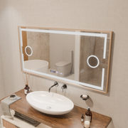 Oglinda LED Senzor MotionGlow Sofia cu functie Dezaburire Termometru Ceas 110x65 cm Lumina Calda/Rece/Neutra Dimabila,Rama Rose Gold, Colectia Marcello Funghi Oglinzi Marcello Default Title Alessandro Design