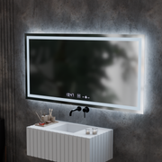 Oglinda LED Rectangulara, 120x60cm, Verite MotionGlow Marcello, Sistem Dezaburire, Ceas & Termometru, Dimabila Oglinzi Marcello Default Title Alessandro Design