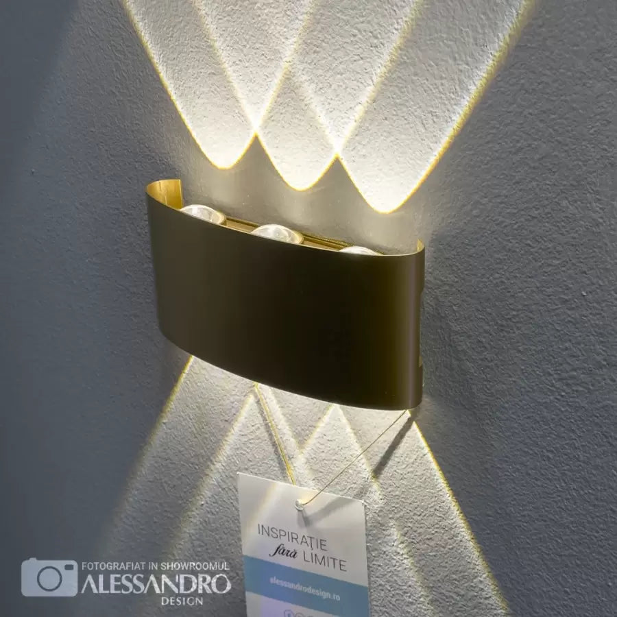 Fantas Aplica LED de Exterior si Interior, 6 Surse x 1W, IP65, Metalic, Auriu, 3000K Aplice de Exterior Default Title Alessandro Design