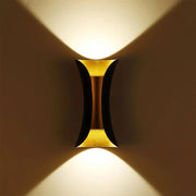 Aplica LED de Exterior Pauline 2, 10W, 20x10, 3000K, Metal, Negru si Auriu Aplice de Exterior Default Title Alessandro Design