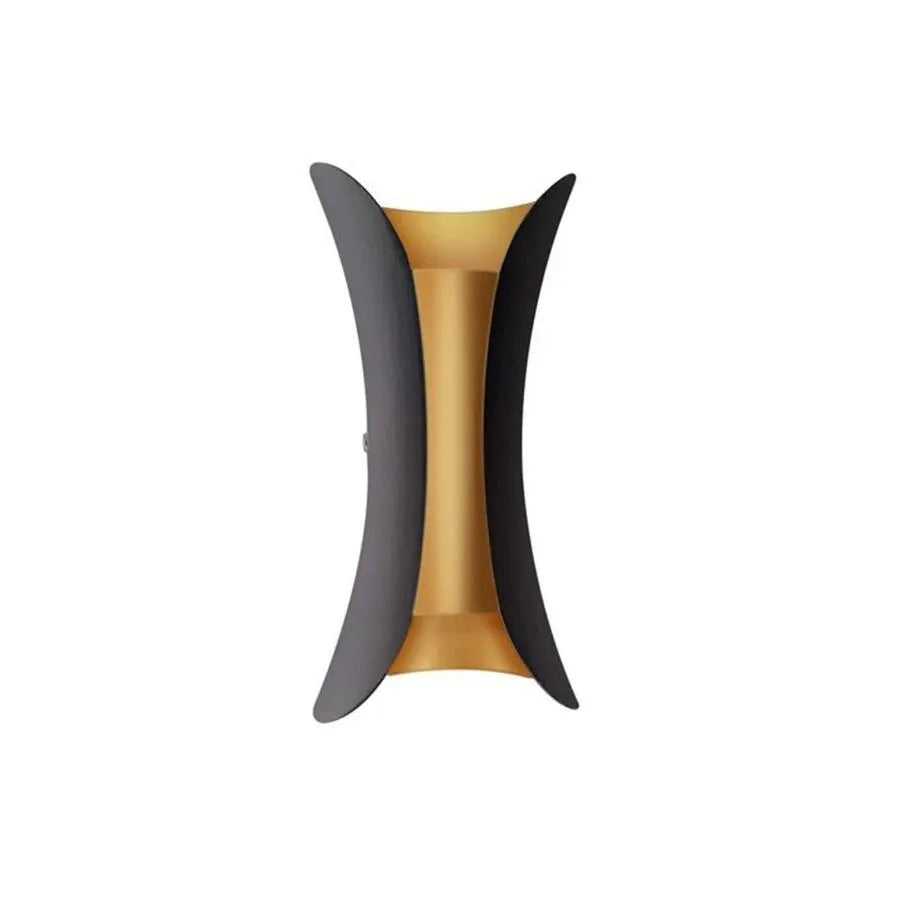 Aplica LED de Exterior Pauline 2, 10W, 20x10, 3000K, Metal, Negru si Auriu Aplice de Exterior Default Title Alessandro Design