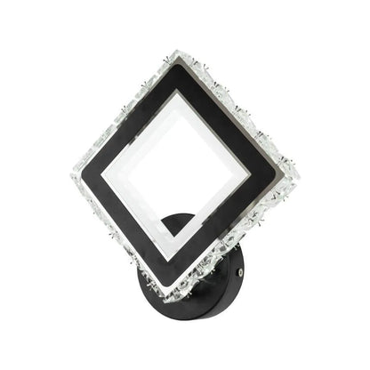 Aplica LED TERRANO cu Cristale, Patrat, 24W, Lumina Rece/Calda/Neutra, Negru & Inox Aplice de Interior Default Title Alessandro Design
