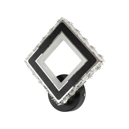 Aplica LED TERRANO cu Cristale, Patrat, 24W, Lumina Rece/Calda/Neutra, Negru & Inox Aplice de Interior Default Title Alessandro Design