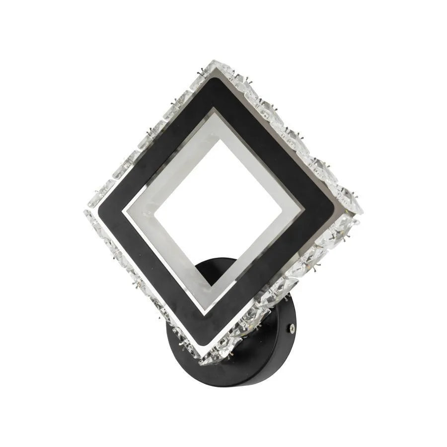 Aplica LED TERRANO cu Cristale, Patrat, 24W, Lumina Rece/Calda/Neutra, Negru & Inox Aplice de Interior Default Title Alessandro Design
