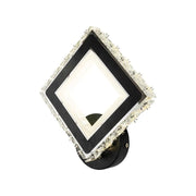 Aplica LED TERRANO cu Cristale, Patrat, 24W, Lumina Rece/Calda/Neutra, Negru & Inox Aplice de Interior Default Title Alessandro Design