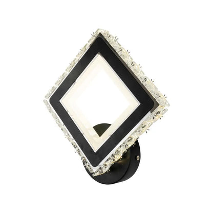 Aplica LED TERRANO cu Cristale, Patrat, 24W, Lumina Rece/Calda/Neutra, Negru & Inox Aplice de Interior Default Title Alessandro Design