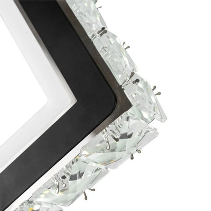 Aplica LED TERRANO cu Cristale, Patrat, 24W, Lumina Rece/Calda/Neutra, Negru & Inox Aplice de Interior Default Title Alessandro Design