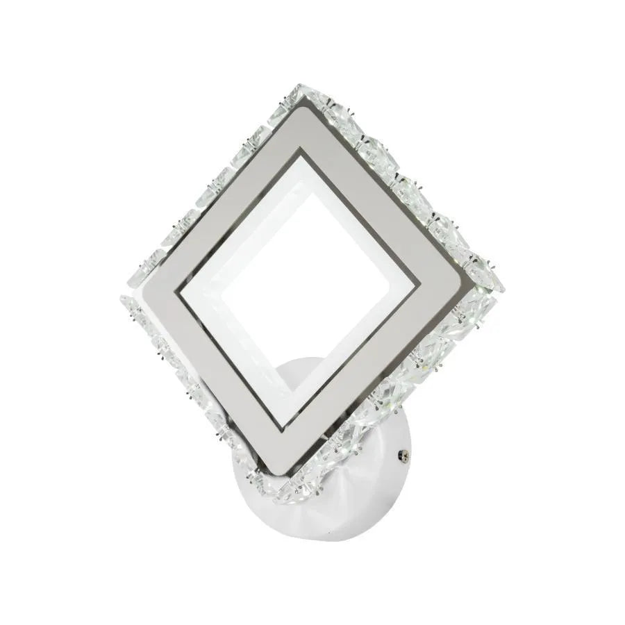 Aplica LED TERRANO cu Cristale, Patrat, 24W, Lumina Rece/Calda/Neutra, Alb & Inox Aplice de Interior Default Title Alessandro Design