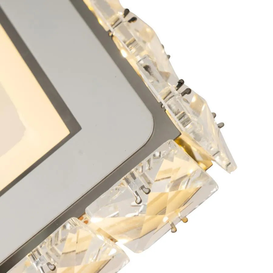 Aplica LED TERRANO cu Cristale, Patrat, 24W, Lumina Rece/Calda/Neutra, Alb & Inox Aplice de Interior Default Title Alessandro Design