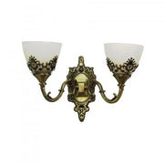 Aplica Rustic COTTAGE, 2xE27, Bronz cu Alb, Metal si Sticla Aplice de Interior Default Title Alessandro Design