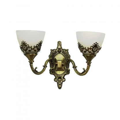 Aplica Rustic COTTAGE, 2xE27, Bronz cu Alb, Metal si Sticla Aplice de Interior Default Title Alessandro Design