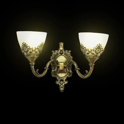 Aplica Rustic COTTAGE, 2xE27, Bronz cu Alb, Metal si Sticla Aplice de Interior Default Title Alessandro Design