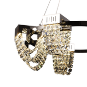 Candelabru Cristal LED 24W, STRATUS Regalis, Diametru 80cm, Crom Lucios, Inaltime Reglabila, Lumina Calda Neutra Rece 3000K/4000K/6000K, Metal si Cristal Candelabre Cristal Default Title Alessandro Design