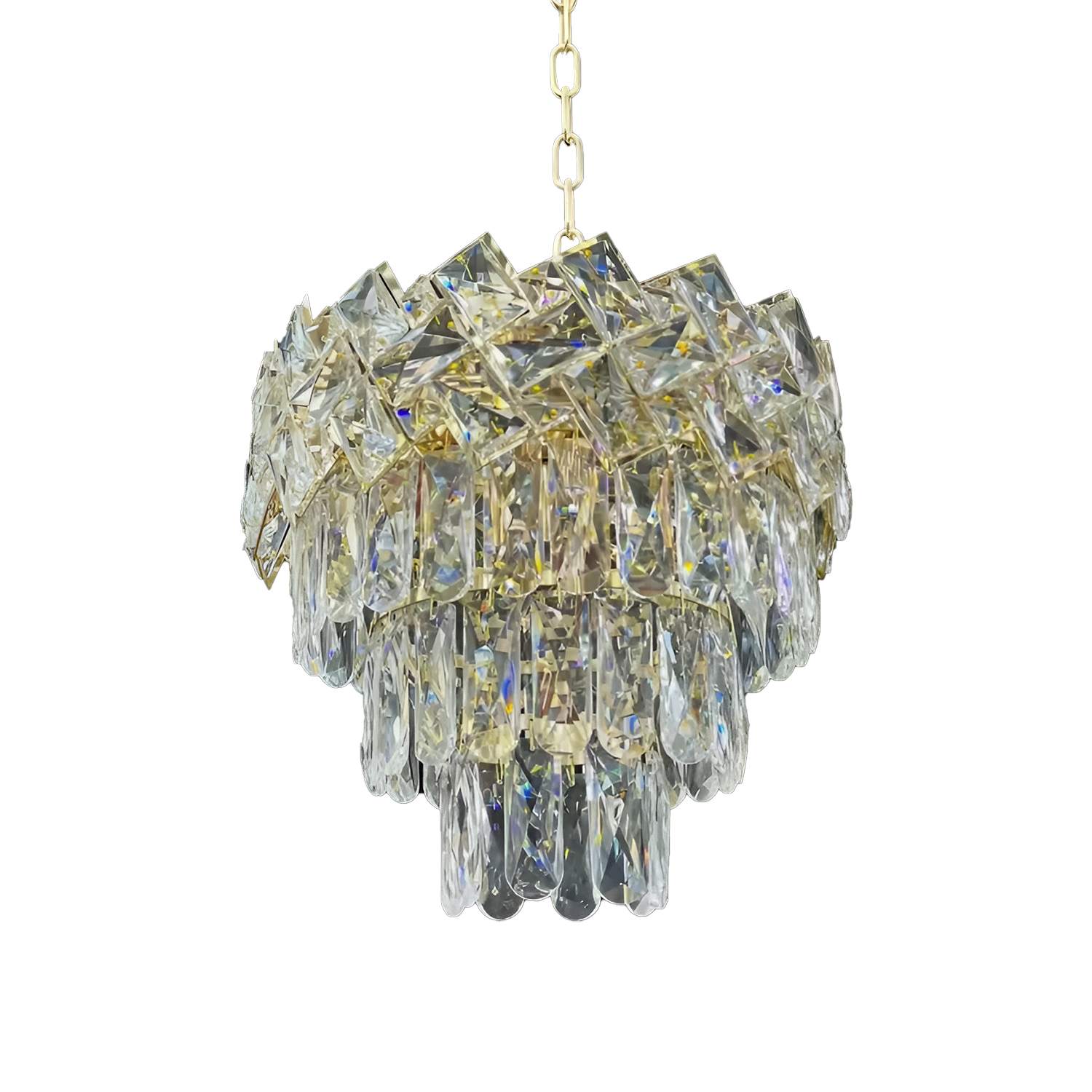 Candelabru Cristal WINDSOR Petito 3xE14, Diametru 29cm, Auriu Lucios, Inaltime Reglabila, Metal si Cristal Candelabre Cristal Default Title Alessandro Design