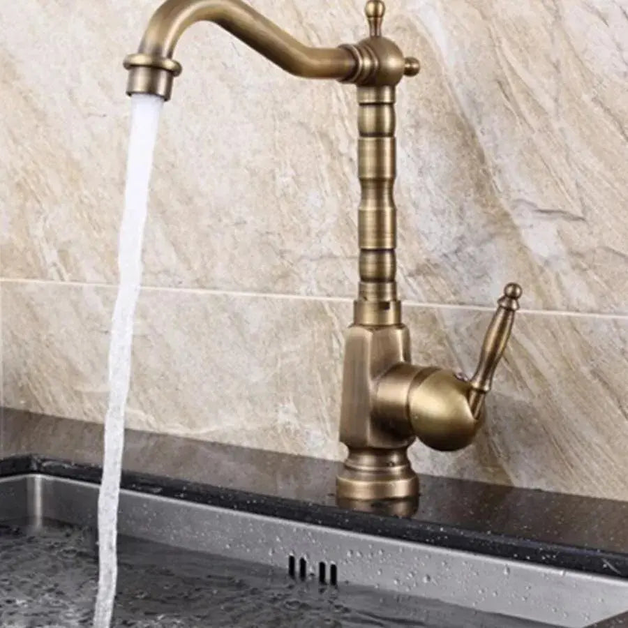 Kuchynská batéria, sanitárna mosadz, starožitné zlato, OD/2046 Kúpeľňové batérie Predvolený názov Alessandro Design