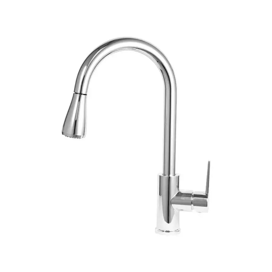 Kuchynská batéria s výsuvnou sprchou, sanitárna mosadz, chróm, CF022S Kuchynské batérie Predvolený názov Alessandro Design