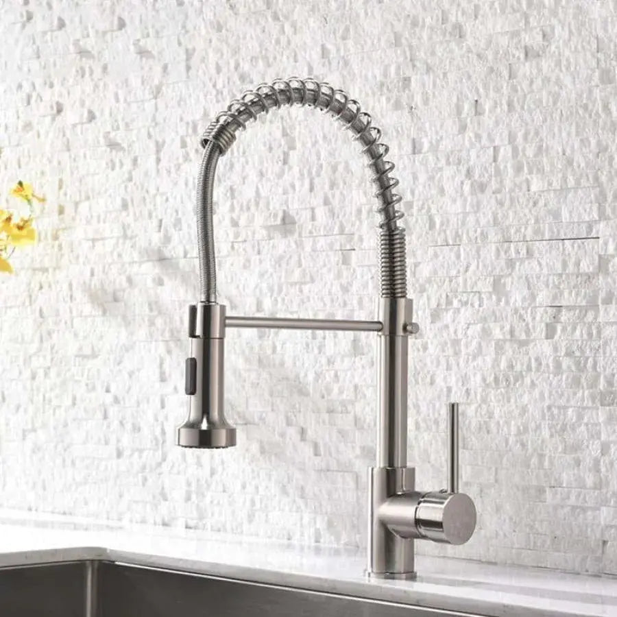 Kuchynská batéria s výsuvnou sprchou, nehrdzavejúca oceľ a chrómová mosadz, kuchynské batérie YD/101 Predvolený názov Alessandro Design
