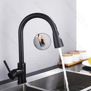 Baterie Bucatarie cu Dus Extractibil, Inox SUS304, Negru, HS003 Baterii de Bucatarie Default Title Alessandro Design