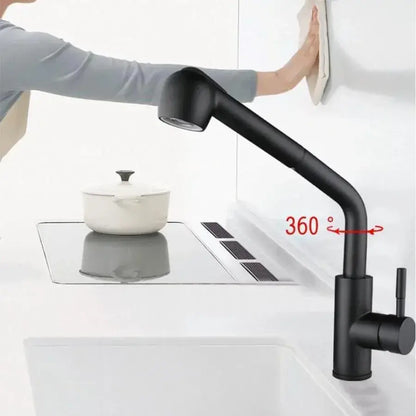 Baterie Bucatarie cu Dus Extractibil, Inox SUS304, Negru, HS004 Baterii de Bucatarie Default Title Alessandro Design