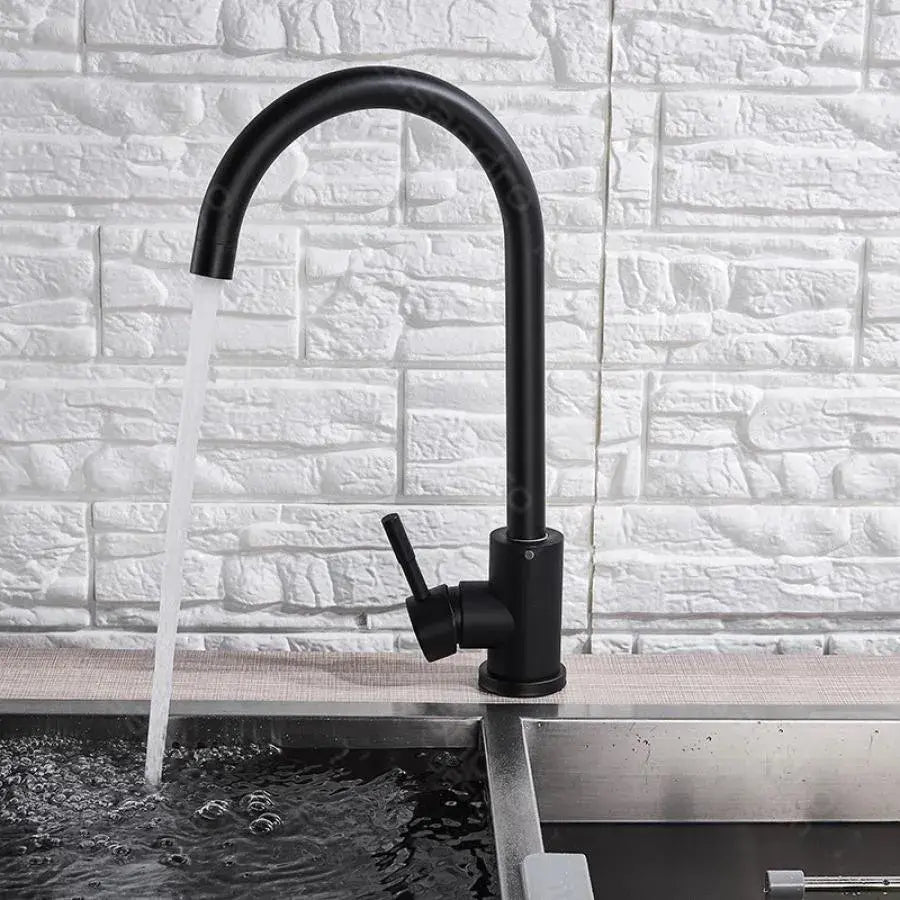 Baterie Bucatarie Monocomanda Pipa Pivotanta Cartus Ceramic Inox Negru Satin Racorduri Kit Fixare Incluse HS001 Baterii de Bucatarie Default Title Alessandro Design