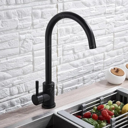 Baterie Bucatarie Monocomanda Pipa Pivotanta Cartus Ceramic Inox Negru Satin Racorduri Kit Fixare Incluse HS001 Baterii de Bucatarie Default Title Alessandro Design