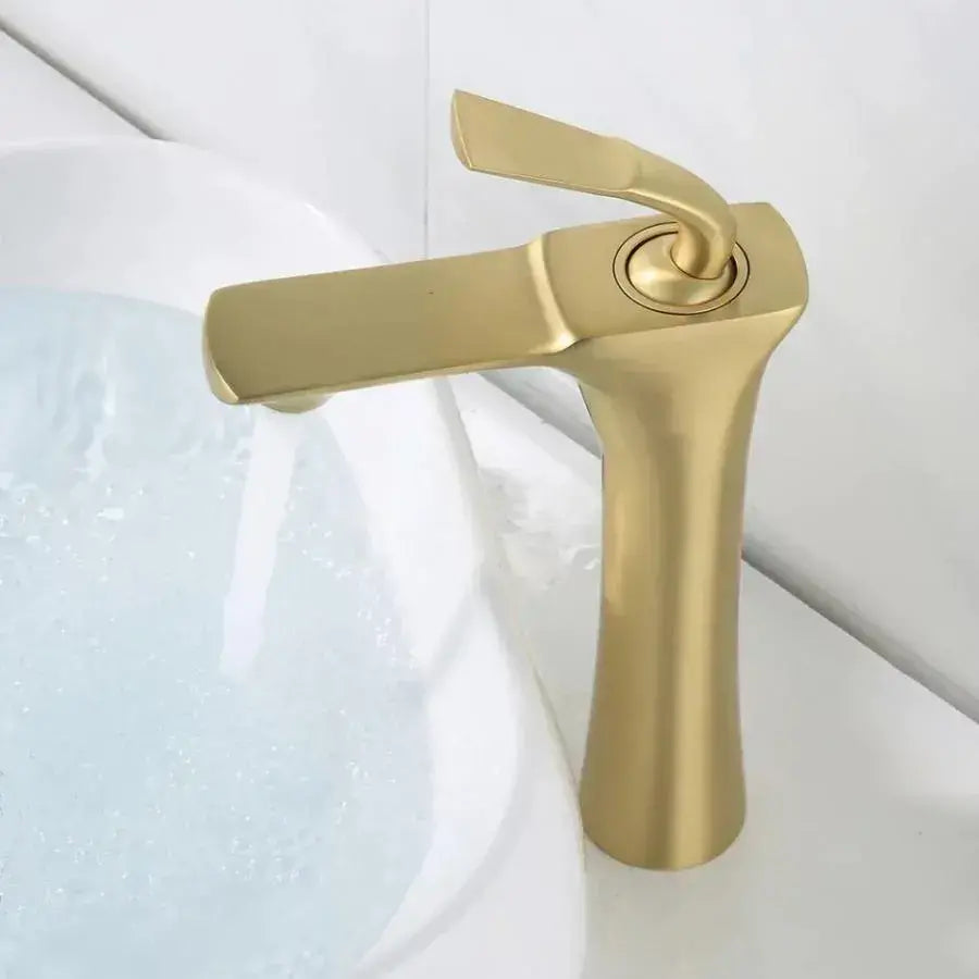 Umývadlová batéria, sanitárna mosadz, zlatá, OD/2066 Kúpeľňové batérie Predvolený názov Alessandro Design