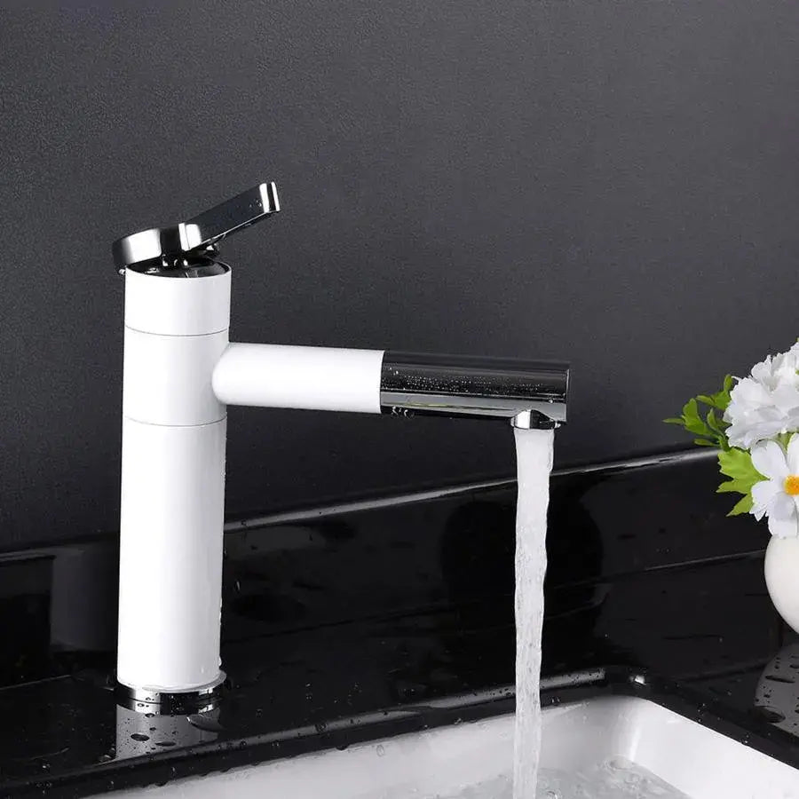 Umývadlová batéria s výsuvnou sprchou, sanitárna mosadz, biela, WZX/2021 Kúpeľňové batérie Predvolený názov Alessandro Design