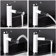 Umývadlová batéria s výsuvnou sprchou, sanitárna mosadz, biela, WZX/2021 Kúpeľňové batérie Predvolený názov Alessandro Design
