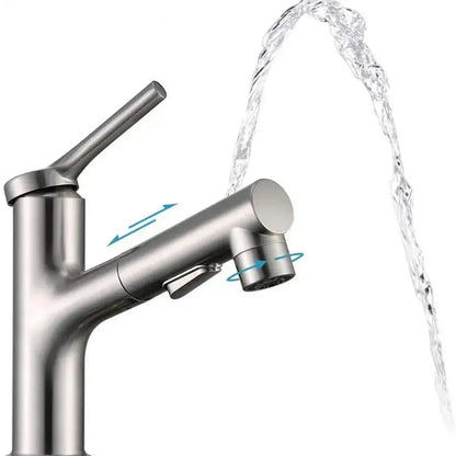 Umývadlová batéria s výsuvnou sprchou, sanitárna mosadz, chróm, 9337 Kúpeľňové batérie Predvolený názov Alessandro Design