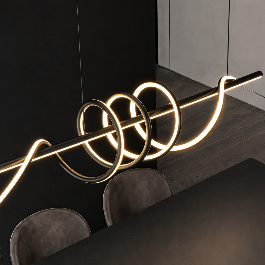 Lustra LED suspendata cu telecomanda RIBBON 64W, Liniara, lumina Rece/Calda/Neutra, Dimabila, Negru, Inaltime Reglabila Lustre LED cu Telecomanda Default Title Alessandro Design