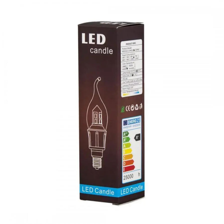 Bec LED E14 Lumanare, 12W, Lumina Calda, 6000K