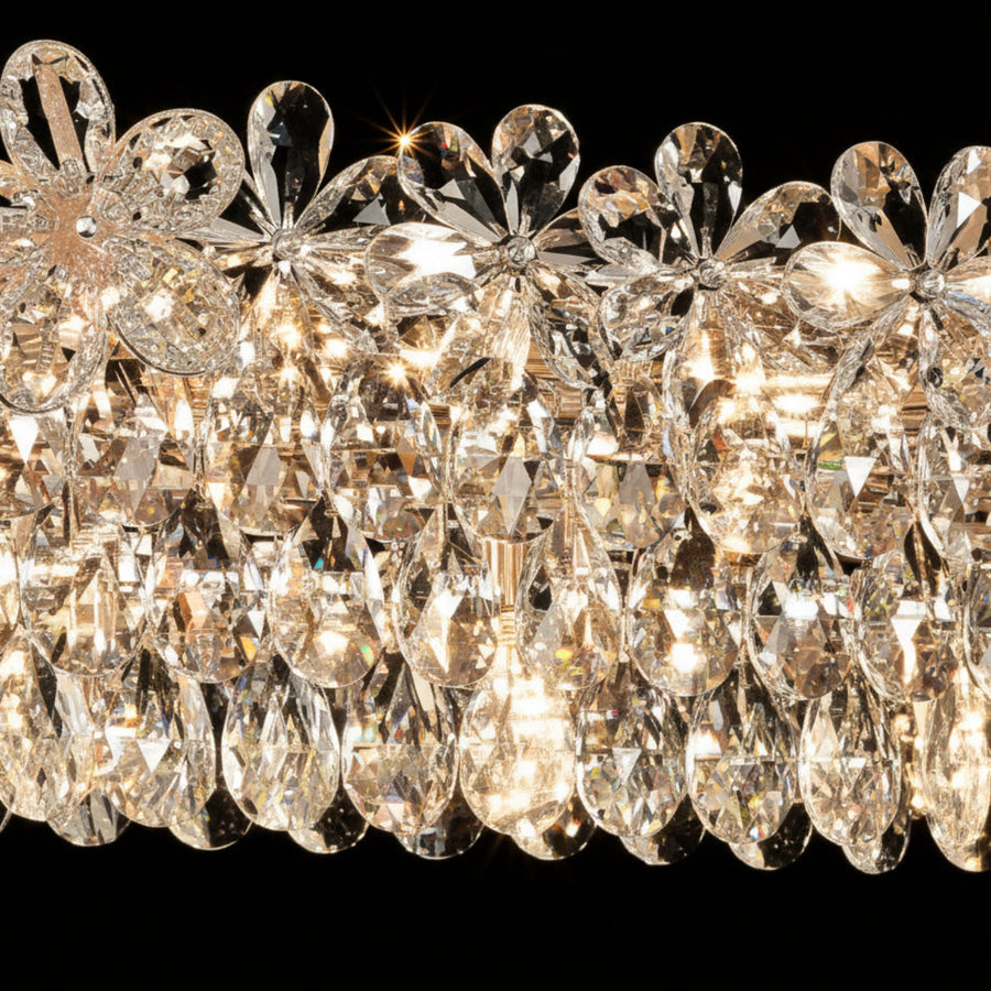 Krištáľový luster Regalis 11x E14, priemer 85 cm, lesklé zlato, nastaviteľná výška, kov a krištáľ